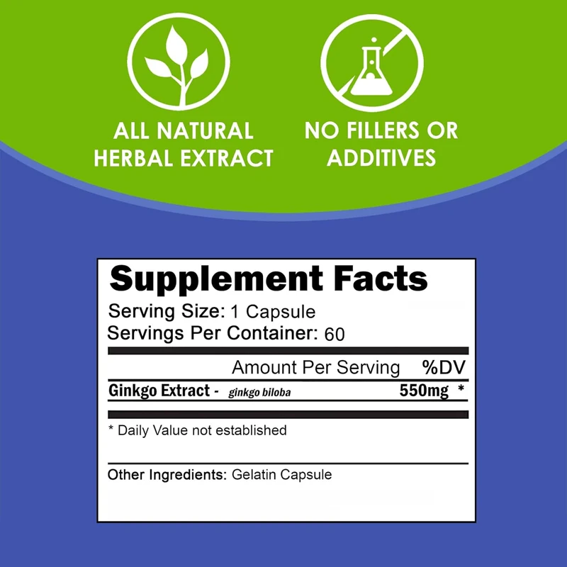 Nutritional Ginkgo Biloba 550m - Ginkgo Biloba Extract ulasan dan harga