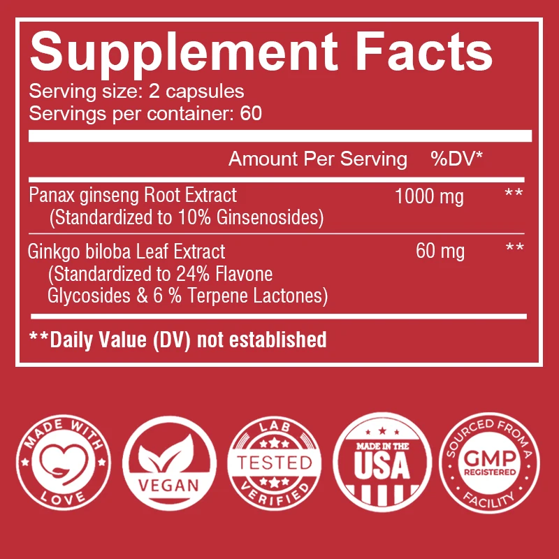 Korean Red Ginseng Capsules -  - Ginkgo Biloba Extract ulasan dan harga