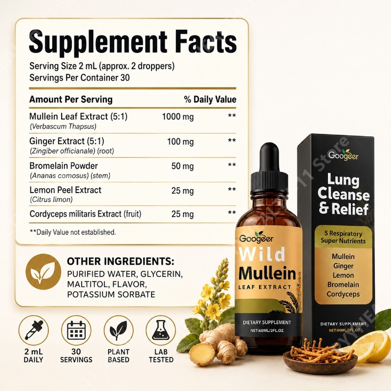 Mullein Liquid Drops Herbal Bl - Herbal And Wellness ulasan dan harga