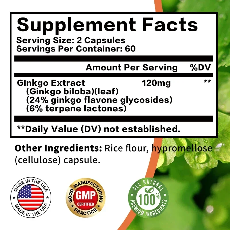 Ginkgo Biloba Capsules - Brain - Ginkgo Biloba Extract ulasan dan harga