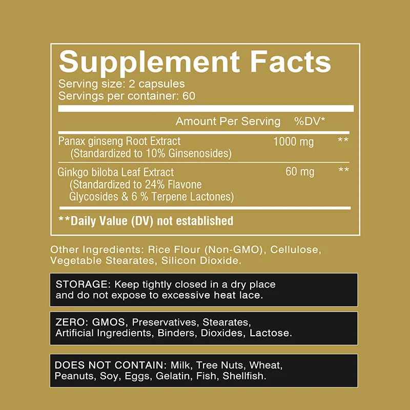 Panax Ginseng + Ginkgo Biloba  - Ginkgo Biloba Extract ulasan dan harga